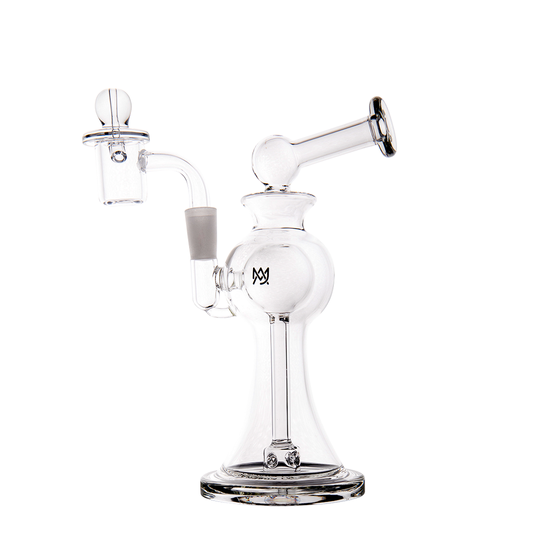 MJ Arsenal Apollo Mini Dab Rig with Banger Hanger, 7" Clear Borosilicate Glass, Side View