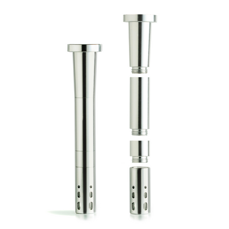 Chill - Silver Break Resistant Downstem for Bongs, Front and Side Views