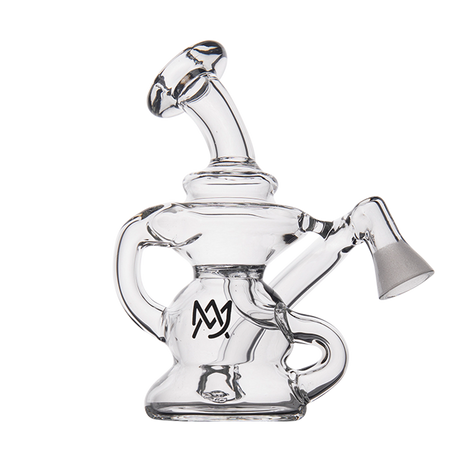 MJ Arsenal Hydra Vape Edition mini dab rig with clear glass and ceramic insert, side view