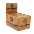 RAW Garden Tips box open showing individual rolling accessory packs, front view on white background