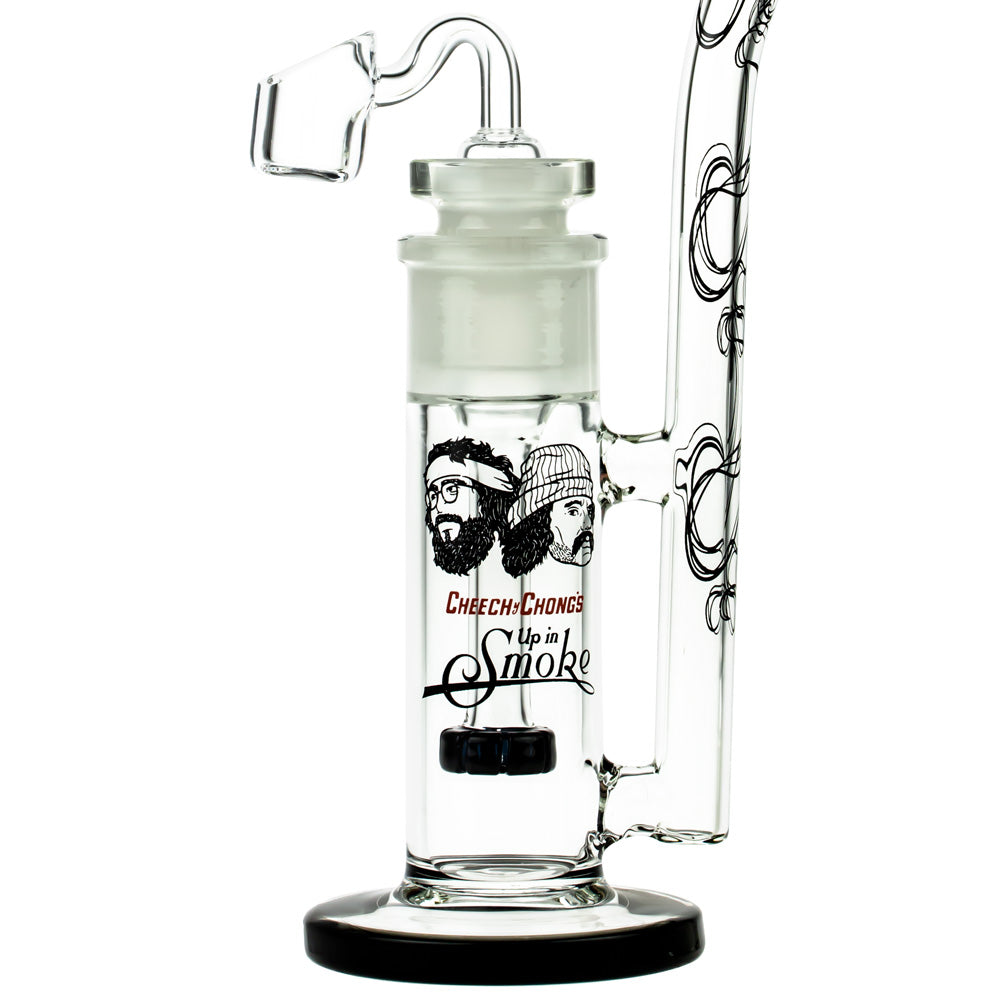 Cheech & Chong 40th Anniversary Tied Stick Extract Water Pipe, Black Accents, Front View