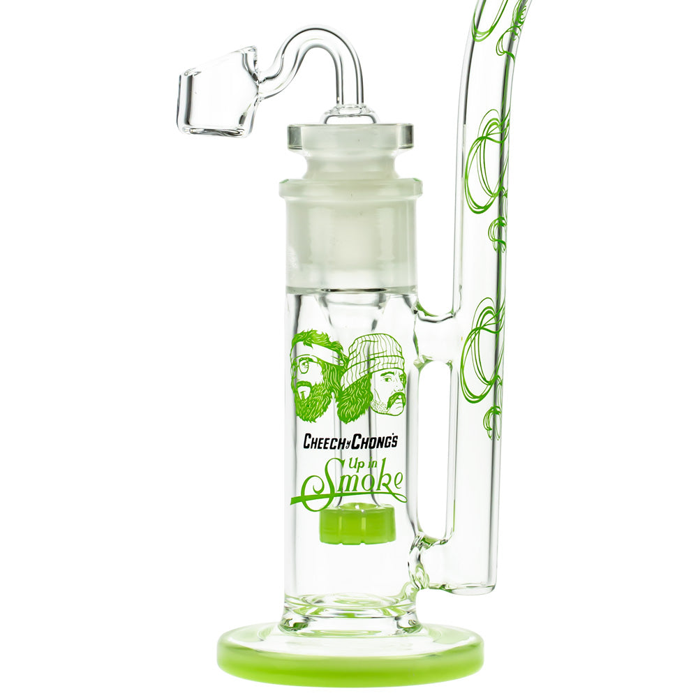 Cheech & Chong 40th Anniversary Tied Stick Extract Water Pipe in Green, 10" with Percolator