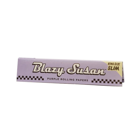 Blazy Susan King Size Slim Purple Rolling Papers pack on white background