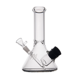 MJ Arsenal Cache Bong in Clear Borosilicate Glass, Beaker Design, 45 Degree Joint, Front View