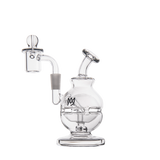 MJ Arsenal Royale Mini Dab Rig with Banger Hanger, Clear Borosilicate Glass, Side View