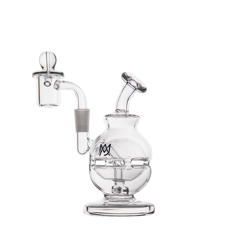 MJ Arsenal Royale Mini Dab Rig with Banger Hanger, Clear Borosilicate Glass, Side View