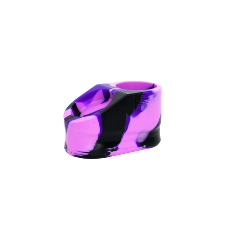 The Base by Stacheproductswholesale - Purple/Black Swirl Pipe Stand - Angled View