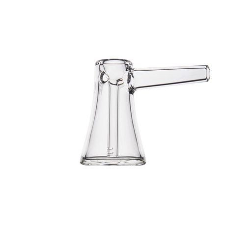 MJ Arsenal Vulkan Bubbler - Compact Clear Glass with Side Percolator on White