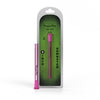 Honeybee Herb Glass Downstem 5 inch in Pink, Front View on Packaging