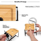ORION Cone Loader by Blue Bus, compact wooden rolling tray with metal stand, easy to assemble