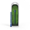 Honeybee Herb Glass Downstem 5.5in Blue with precise measurement markers, front view on white background
