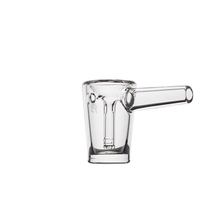 MJ Arsenal Basin Compact Bubbler - Clear Borosilicate Glass, Angled Side View