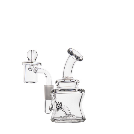 MJ Arsenal Jammer Mini Dab Rig front view, 4" 4mm Borosilicate Glass, 90° Joint with Percolator