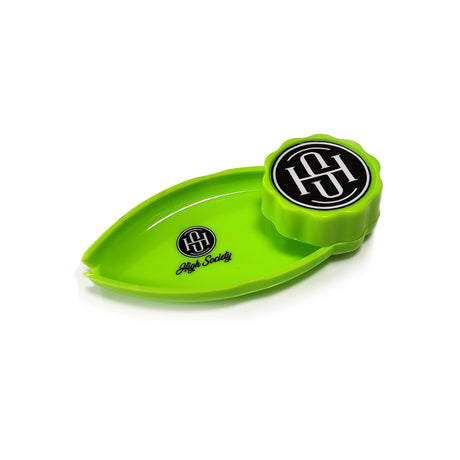 High Society | Compact Neon Green Tray & Grinder Set