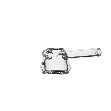 MJ Arsenal Kettle Hand Pipe - Clear Glass with Side Carb - Front View