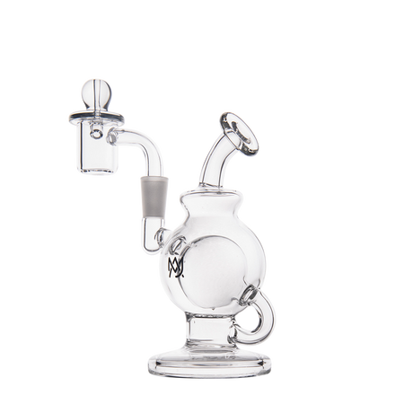 MJ Arsenal Atlas Mini Dab Rig with honeycomb percolator, 10mm female joint, front view on white