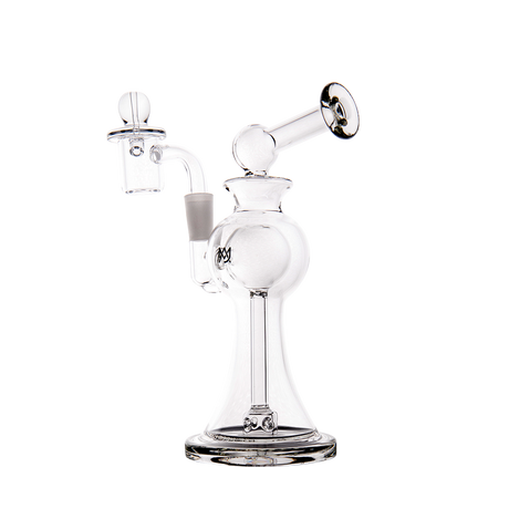 MJ Arsenal Apollo Mini Dab Rig with Puck Perc, 7" Compact Borosilicate Glass, Side View