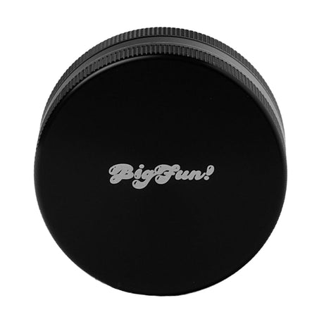BIGFUN! Medium 2pc Grinder - Top View - Sleek Black with Logo