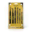 Honeybee Herb 6 Piece Tool Set for dabbing, front view on branded packaging