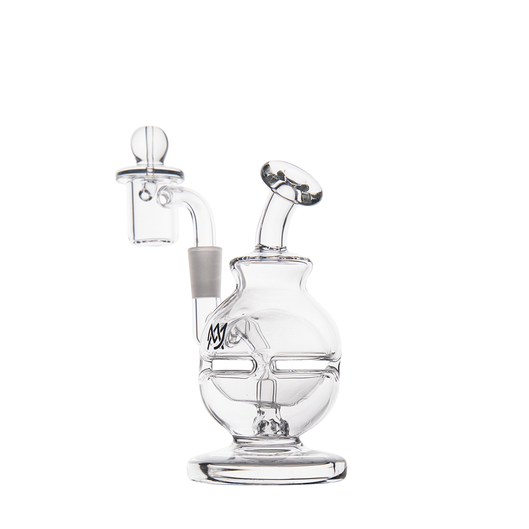 MJ Arsenal Royale Mini Dab Rig with Percolator, 10mm Joint, Front View on White