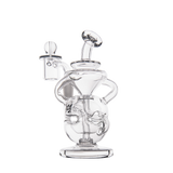 MJ Arsenal Infinity Mini Dab Rig with clear borosilicate glass, 90-degree banger hanger, front view