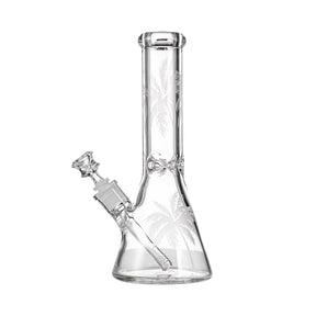 Sunakin America BKR9 Beaker Bong Chill Palm Variant - Clear Glass with Palm Design