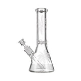 Sunakin America BKR9 - Clear Glass Beaker Bong with Etched Design - Front View