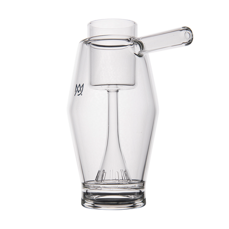 MJ Arsenal Proxy Bubbler made of clear borosilicate glass, sturdy base, side view on white background
