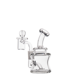 MJ Arsenal Jammer Mini Dab Rig, Clear Borosilicate Glass, Front View with Banger Hanger