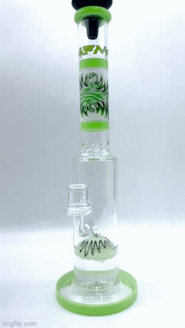 AFM The Reversal Arm Straight 14" Bong with Percolator, Borosilicate Glass, Front View