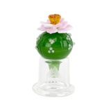 Empire Glassworks Peyote Bubble Carb Cap with intricate floral design, front view on white background