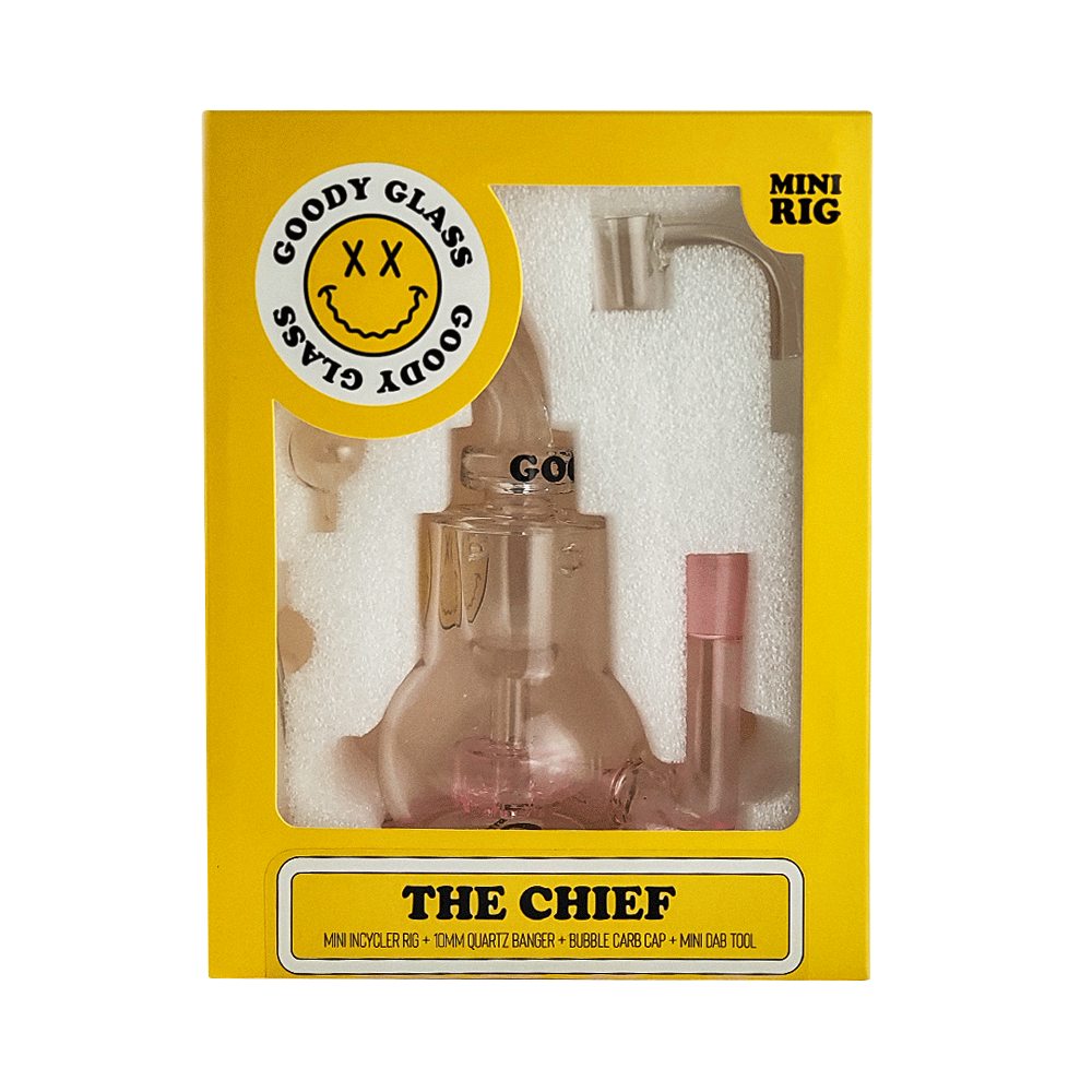 Goody Glass - The Chief Mini Rig 4-Piece Kit, Front View, Compact & Travel-Friendly