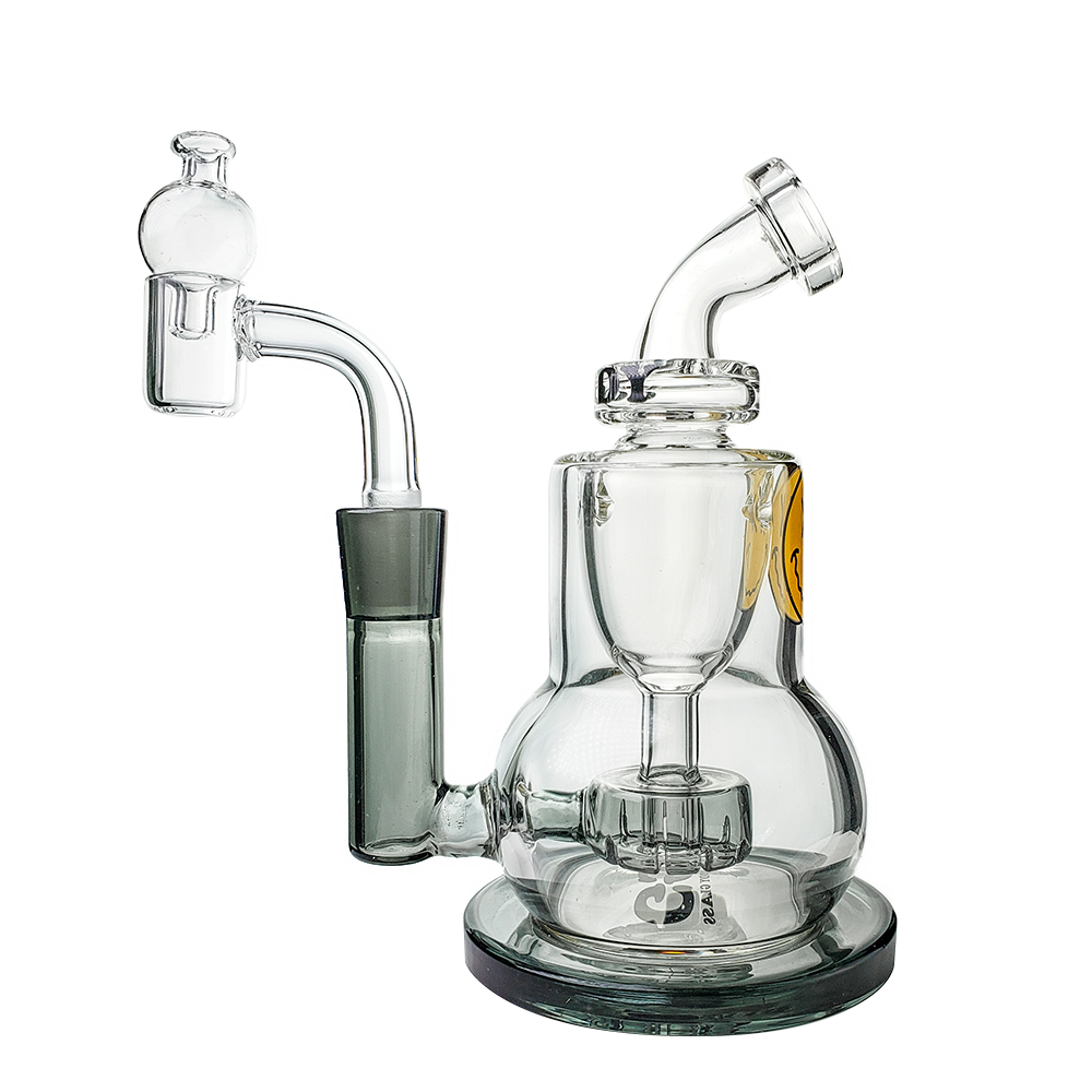 Goody Glass - The Chief Mini Rig 4-Piece Kit in Transparent Black - Angled View