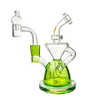 Goody Glass Twister Mini Rig 4-Piece Kit in Slime Green with Quartz Banger - Front View