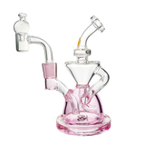 Goody Glass Twister Mini Rig 4-Piece Kit, Pink Accents, Front View on White Background