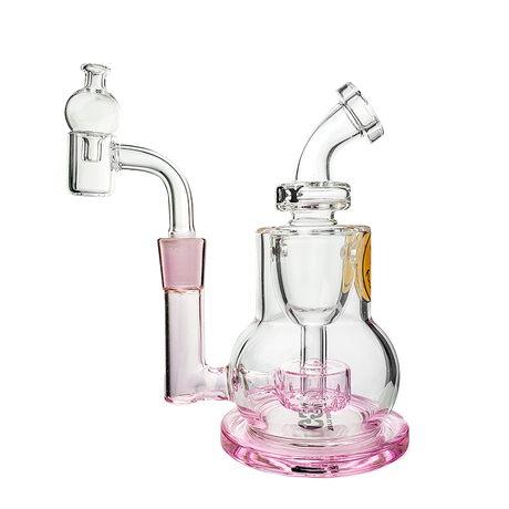 Goody Glass Chief Mini Rig 4-Piece Kit in Pink with Quartz Banger - Front View