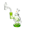 Goody Glass Orbit Mini Rig in Slime Green with Quartz Banger - Angled Side View