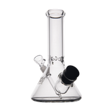 MJ Arsenal Cache Bong in clear borosilicate glass, portable beaker design with 45-degree joint