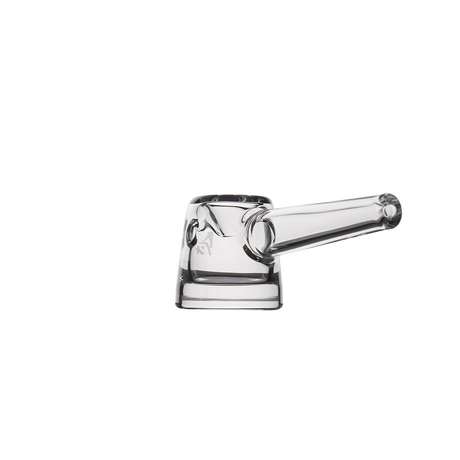 MJ Arsenal Deco Hand Pipe - Sleek Clear Glass with Ergonomic Grip - Side View