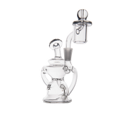 MJ Arsenal Hydra Mini Dab Rig with 90 Degree Banger Hanger, Clear Borosilicate Glass, Side View