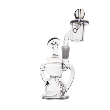 MJ Arsenal Hydra Mini Dab Rig with 90 Degree Banger Hanger, Clear Borosilicate Glass, Side View