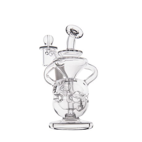 MJ Arsenal Infinity Mini Dab Rig, clear borosilicate glass, compact design, front view