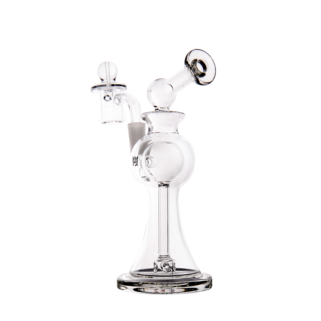 MJ Arsenal Apollo Mini Dab Rig, Clear Borosilicate Glass, 7" with 90 Degree Banger Hanger