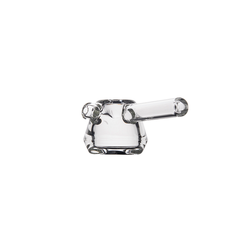 MJ Arsenal Kettle Hand Pipe - Compact Clear Glass with Side Carb - Isolated Front View