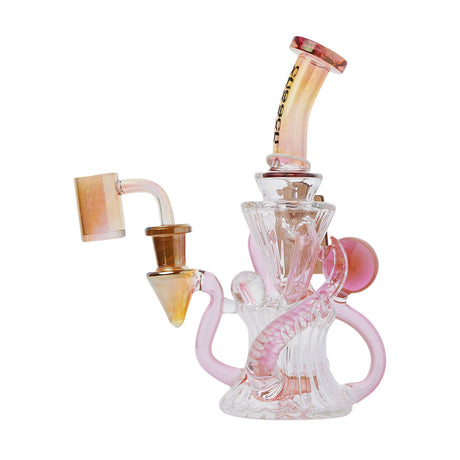 Cheech Glass 8" The Fumed Huncho Dab Rig with Intricate Glasswork - Front View