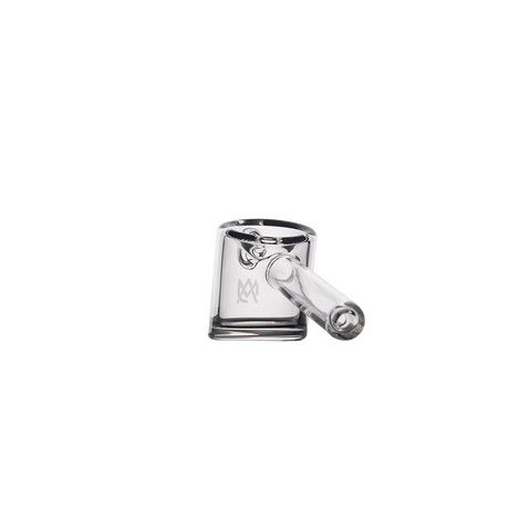 MJ Arsenal Kickstand Hand Pipe - Compact Clear Glass with Logo - Side View