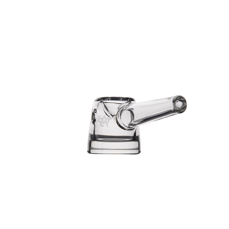 MJ Arsenal Deco Hand Pipe - Clear Glass with Ergonomic Grip - Side Angle