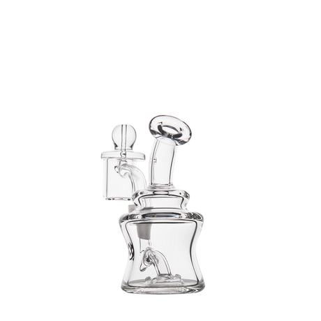 MJ Arsenal Jammer Mini Dab Rig - Clear Borosilicate Glass, 4" Tall, 10mm Female Joint, 90 Degree Banger Hanger