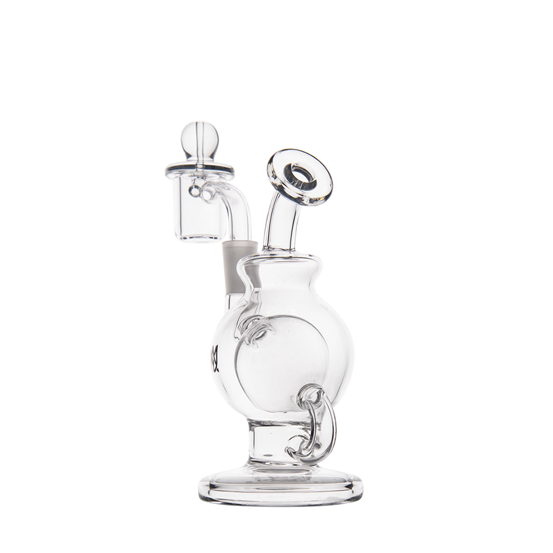 MJ Arsenal Atlas Mini Dab Rig with Honeycomb Percolation, Double Ball Design, 5" Height, Front View