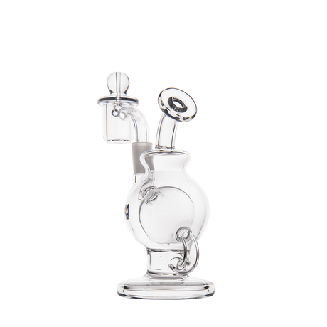 MJ Arsenal Atlas Mini Dab Rig with Honeycomb Percolation, Double Ball Design, 5" Height, Front View